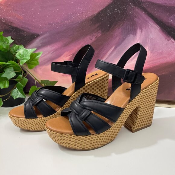 Korks by Kork-Ease Dee Sandals Strappy Wedge Heel Platforms in Black‎ 10 - Picture 2 of 11